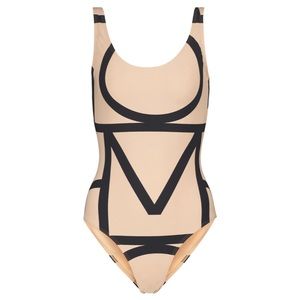 Toteme “Positano” Monogram One Piece Swimsuit